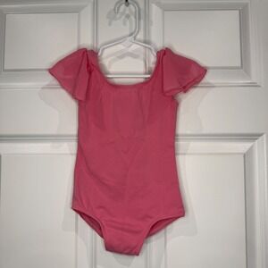 Stelle Pink Flutter Sleeve Dance Leotard Kids Size 18-24 Months Ballet Gymnastic
